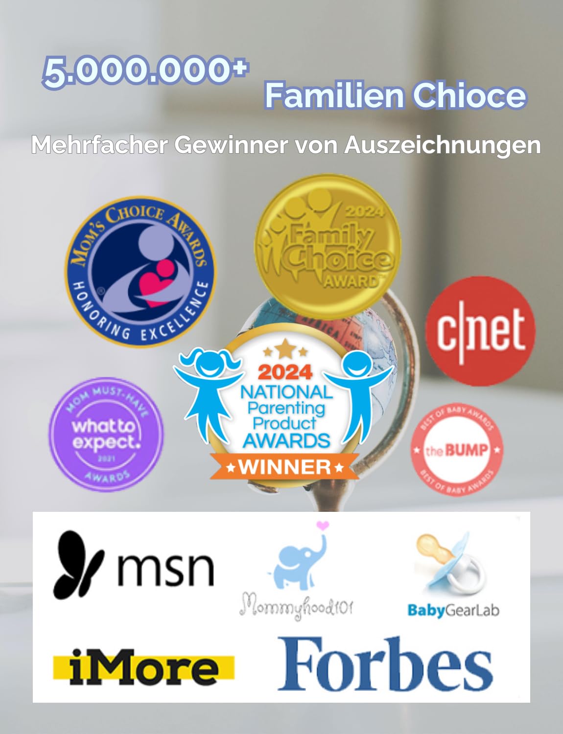 HelloBaby Babyphone mit Kamera, 3500 mAh Akku mit 5 Zoll Bildschirm, 355° Schwenken-120° Neige-Zoomen, Babyfone ohne WLAN, 2 Wege Audio, Temperatur, 8 Schlaflieder, Nachtsicht
